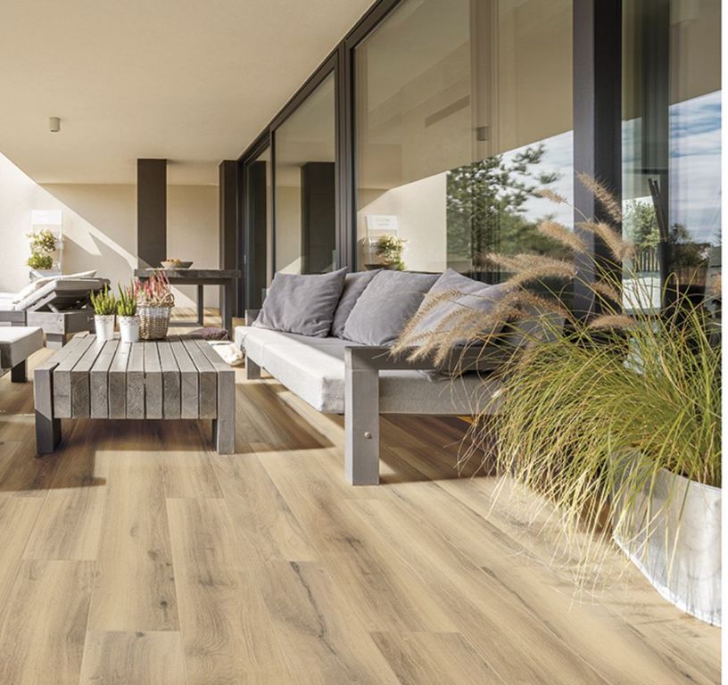 Carrelage MONTANA GRIP, aspect bois beige, dim 20.00 x 120.00 cm