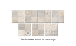 Carrelage GRAFITO DECOR, aspect pierre gris beige, dim 60.00 x 60.00 cm