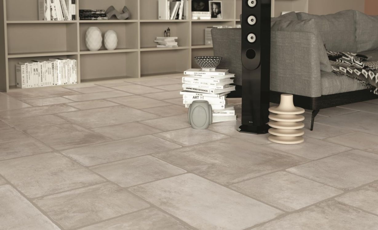 Carrelage NATURE LISSE, aspect pierre gris, dim 30.00 x 50.00 cm