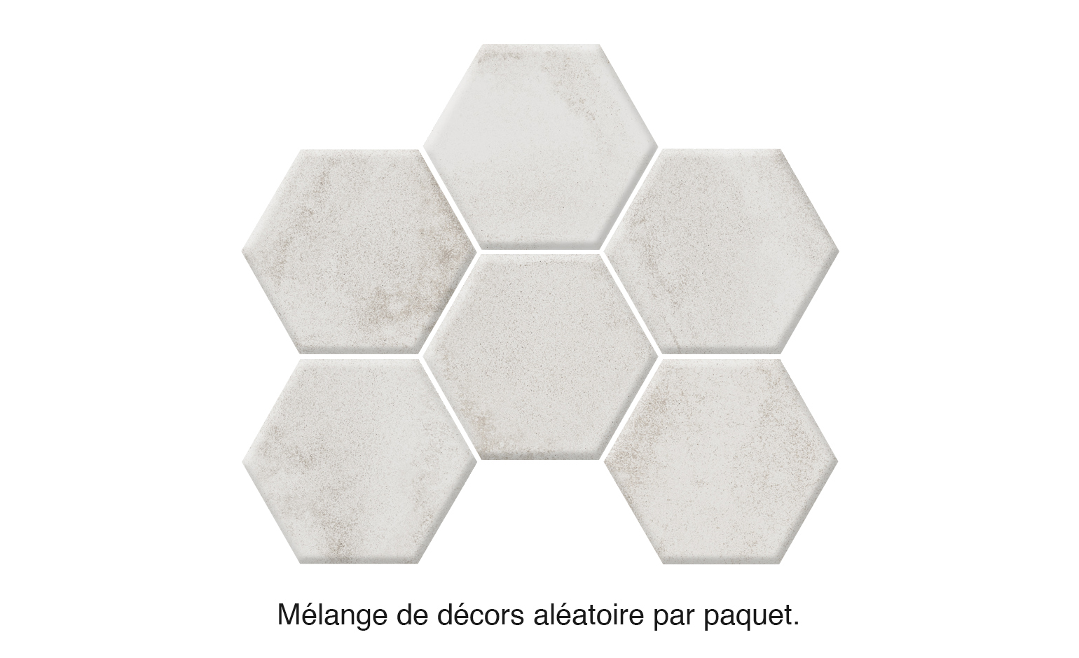 Carrelage BETON DECOR, aspect béton blanc, dim 18.20 x 21.00 cm