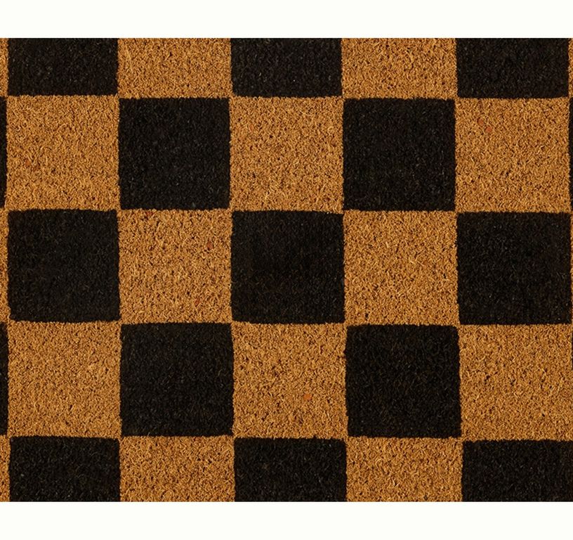 Tapis QUADRA , damier naturel / noir