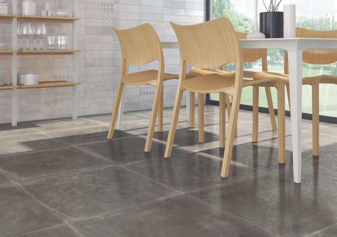 Carrelage AVENUE, aspect pierre gris, dim 60.00 x 60.00 cm