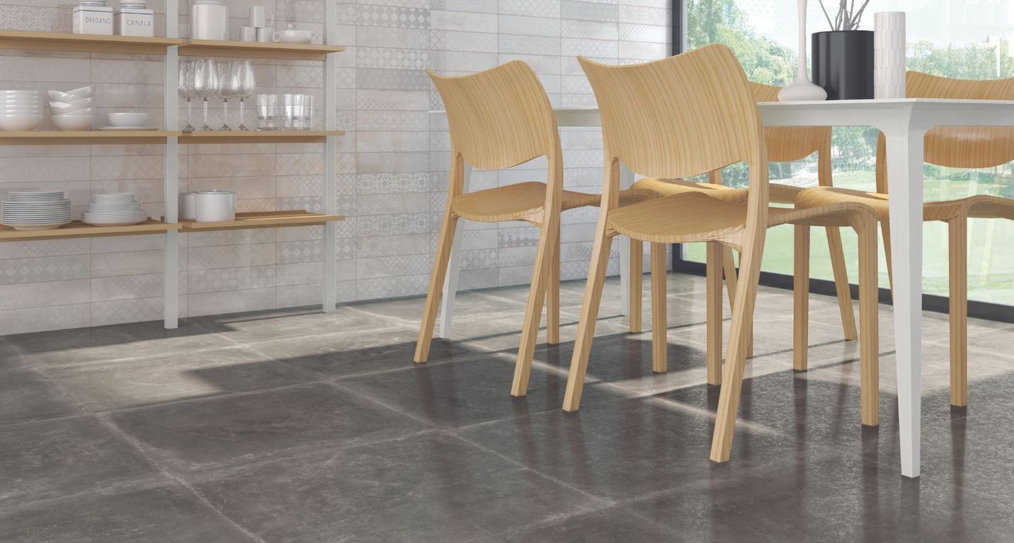 Carrelage AVENUE, aspect pierre gris, dim 60.00 x 60.00 cm