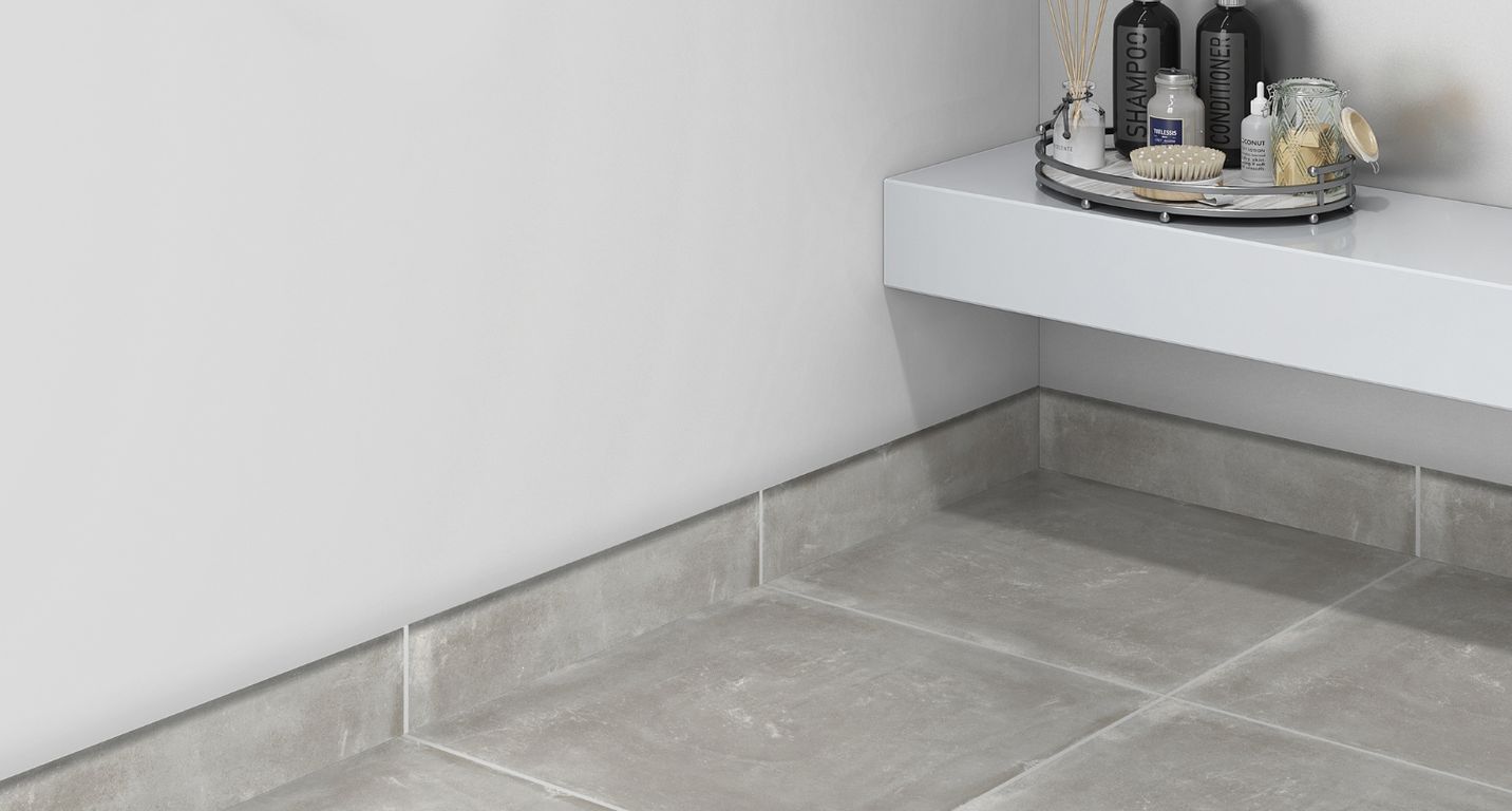 Plinthe carrelage PL AVENUE, aspect bois gris, h 7.00 x L 60.00 cm