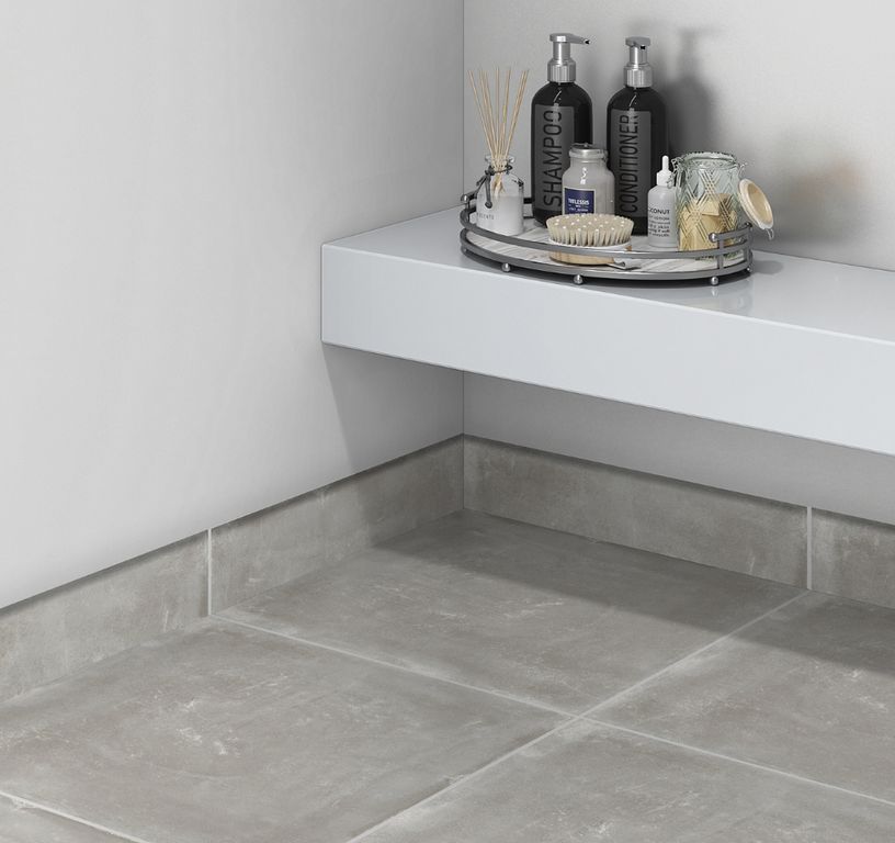 Plinthe carrelage PL AVENUE, aspect bois gris, h 7.00 x L 60.00 cm