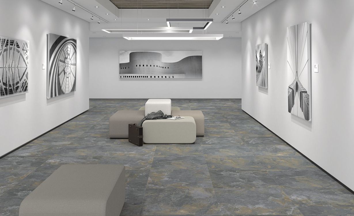 Carrelage LITHOS, aspect pierre gris rouille, dim 59.30 x 59.30 cm