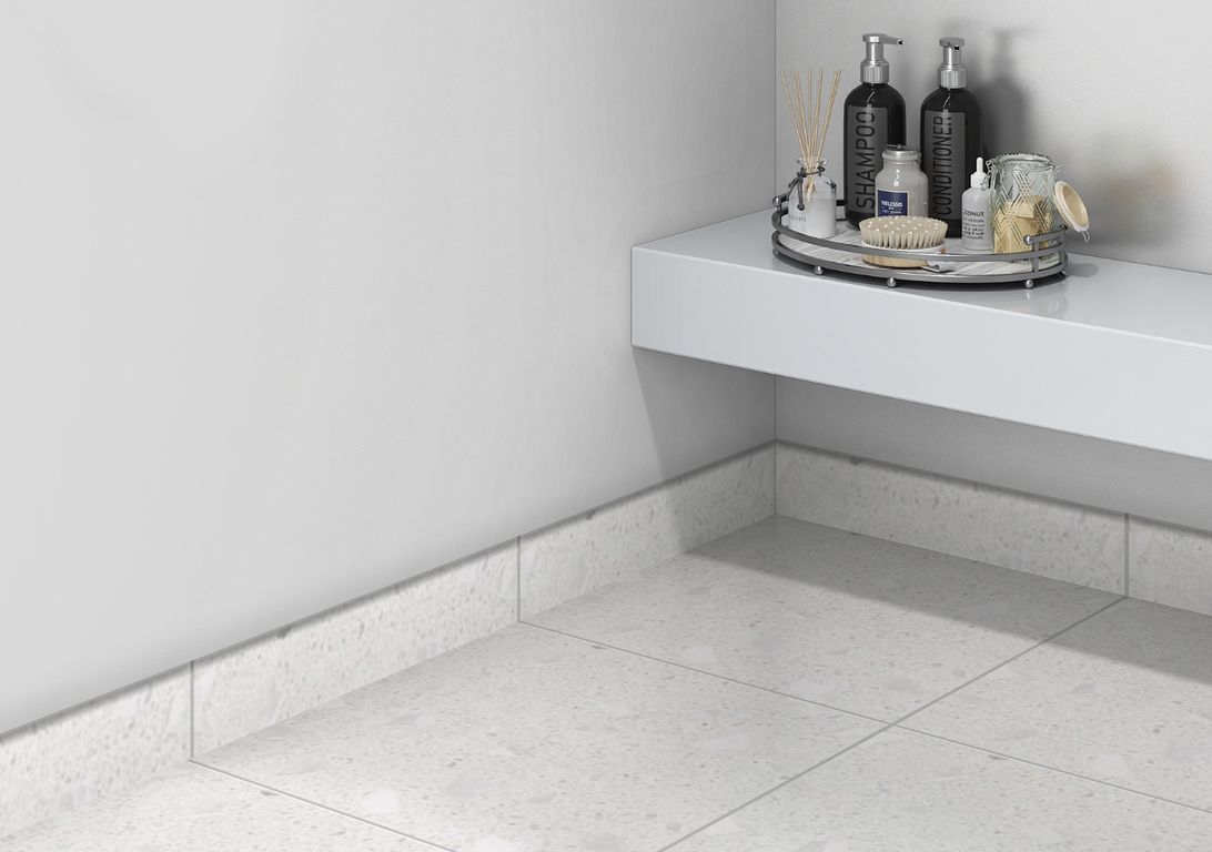 Plinthe carrelage PL TERRA XXL,  blanc, h 7.00 x L 60.00 cm