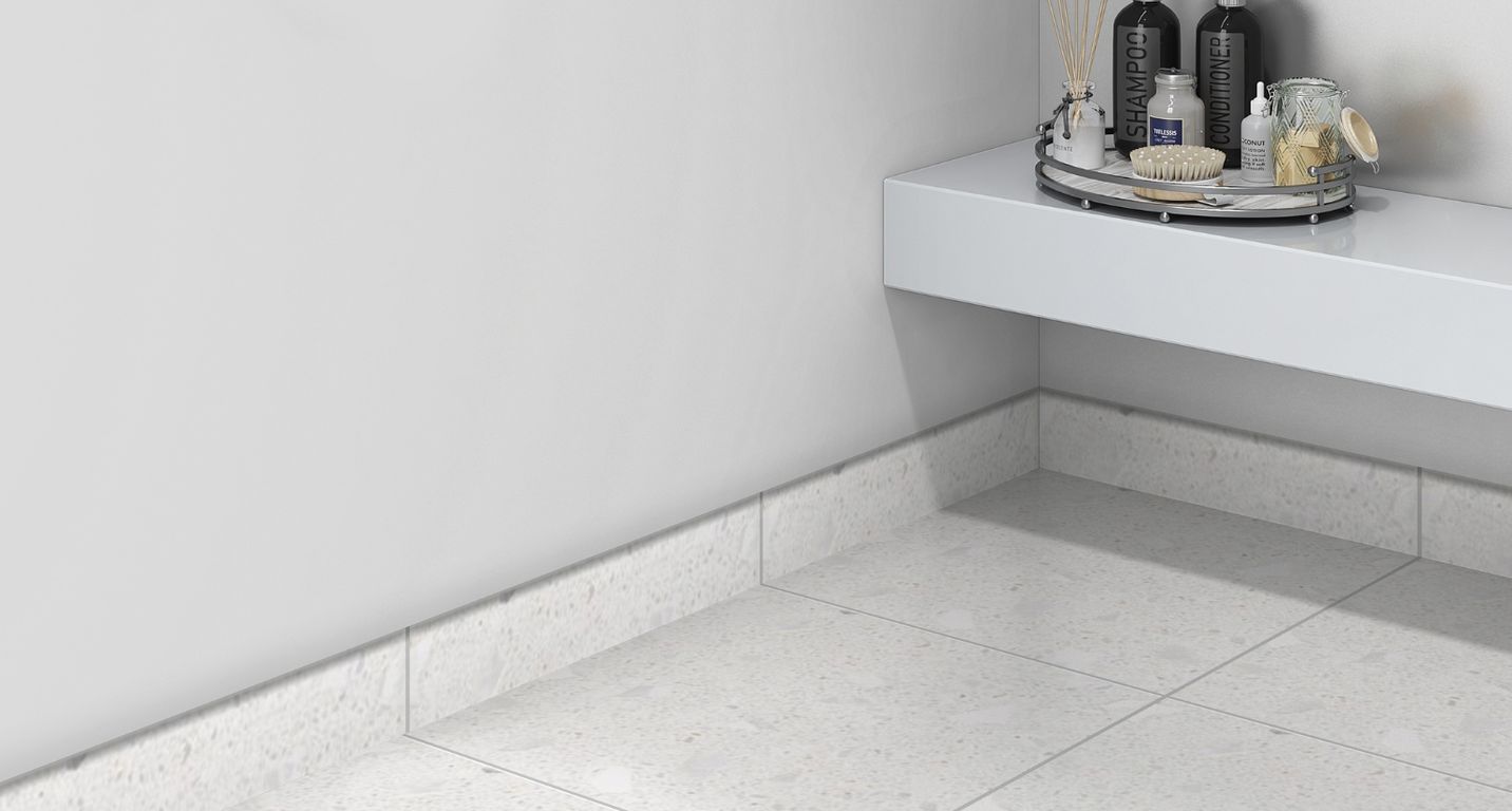 Plinthe carrelage PL TERRA XXL,  blanc, h 7.00 x L 60.00 cm