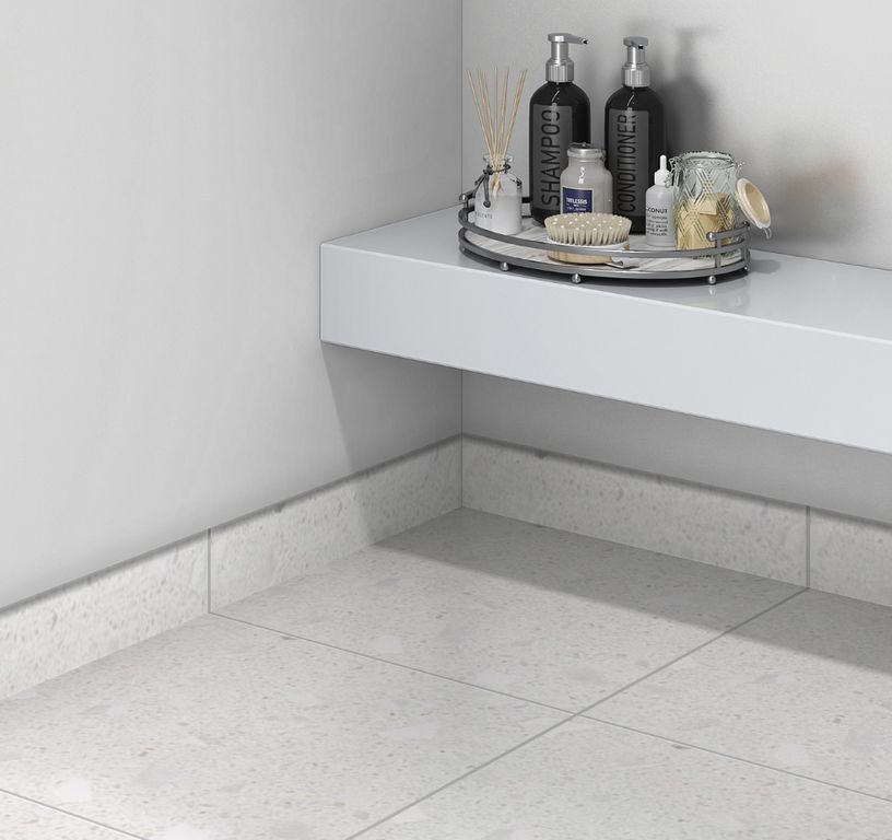 Plinthe carrelage PL TERRA XXL,  blanc, h 7.00 x L 60.00 cm