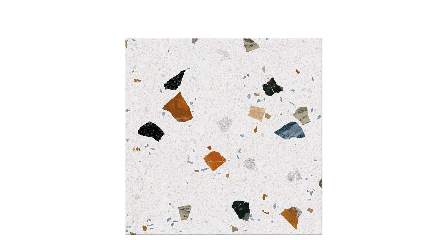Carrelage TERRA XXL, aspect terrazzo multicolore, dim 80.00 x 80.00 cm