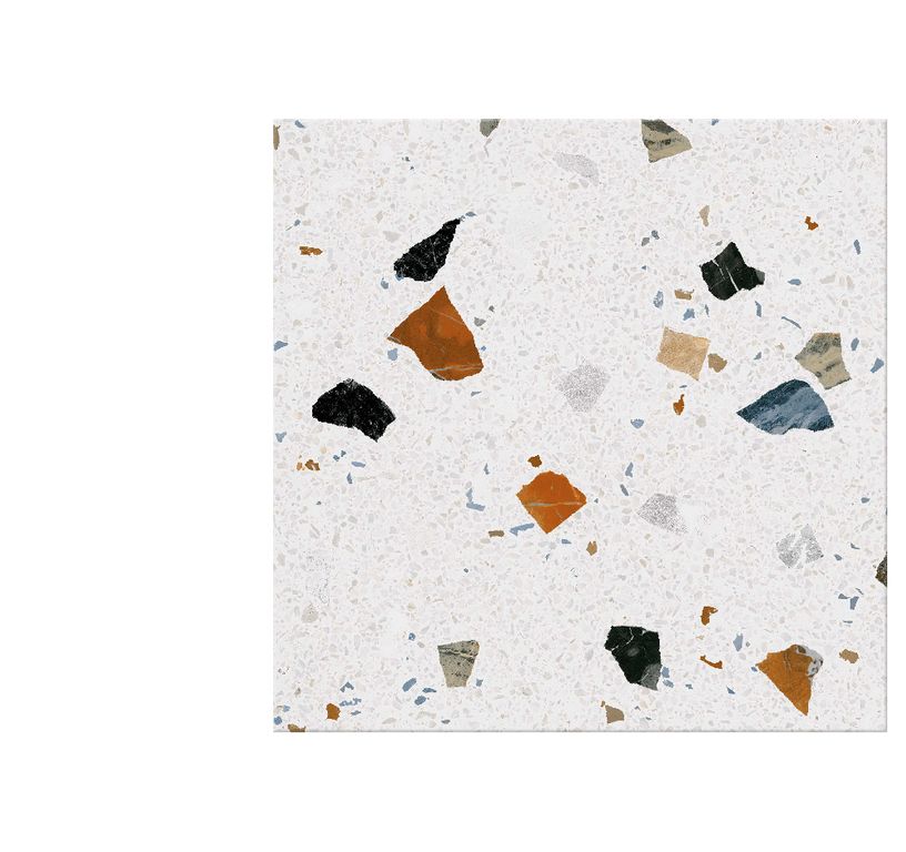 Carrelage TERRA XXL, aspect terrazzo multicolore, dim 80.00 x 80.00 cm