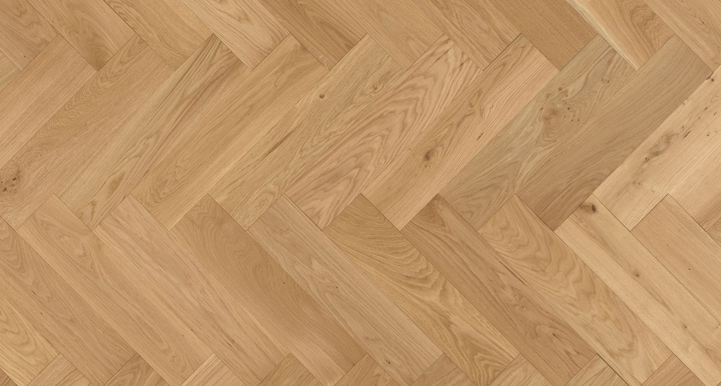 Parquet massif PALACE BATON ROMPU 120 CHENE AUTHENTIQUE, chêne miel, verni, larg. 12.00 cm