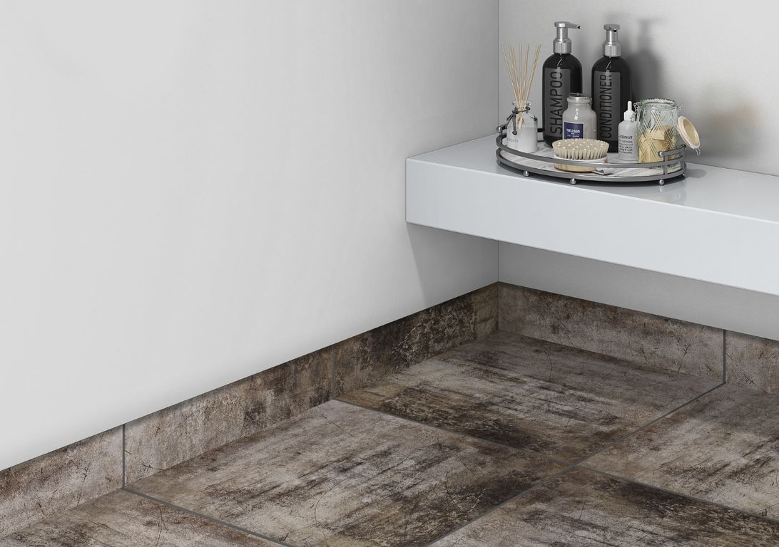 Plinthe carrelage PL LOFT, aspect bois Fer, h 7.00 x L 60.00 cm