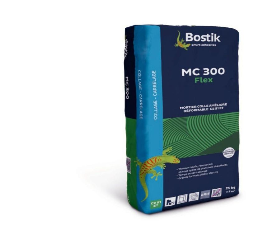 Mortier-colle Bostik MC 300 FLEX BLANC, pour sols Carrelage, pour carrelage, 25.00 kg