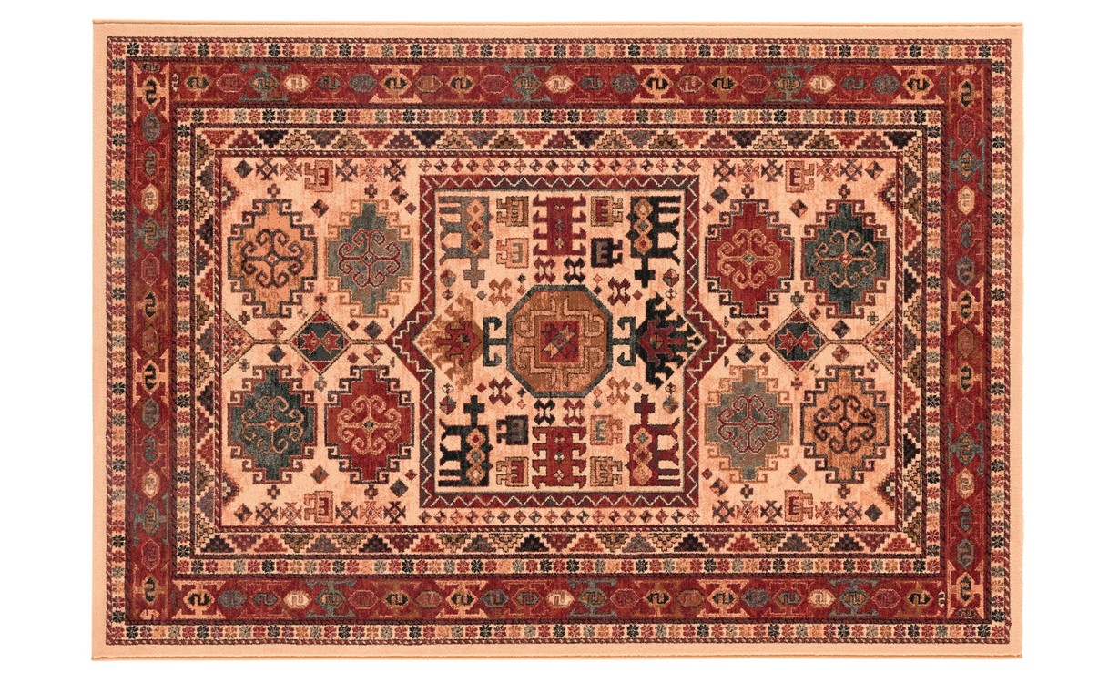 Tapis KATOUN , oriental kazakCrème / rouge