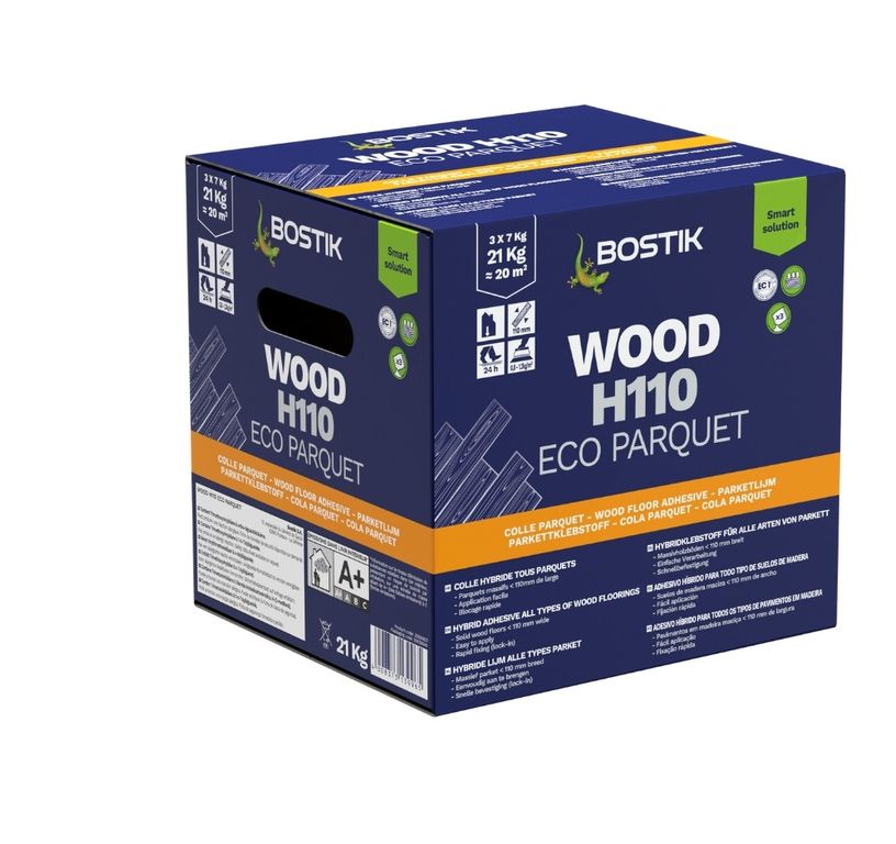 Colle Bostik WOOD H110, pour sols Parquet, spécial contrecollés, 21.00 kg