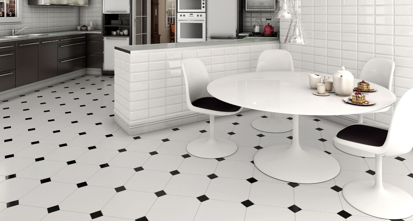 Carrelage ALASKA, aspect carreau ciment blanc, dim 31.60 x 31.60 cm