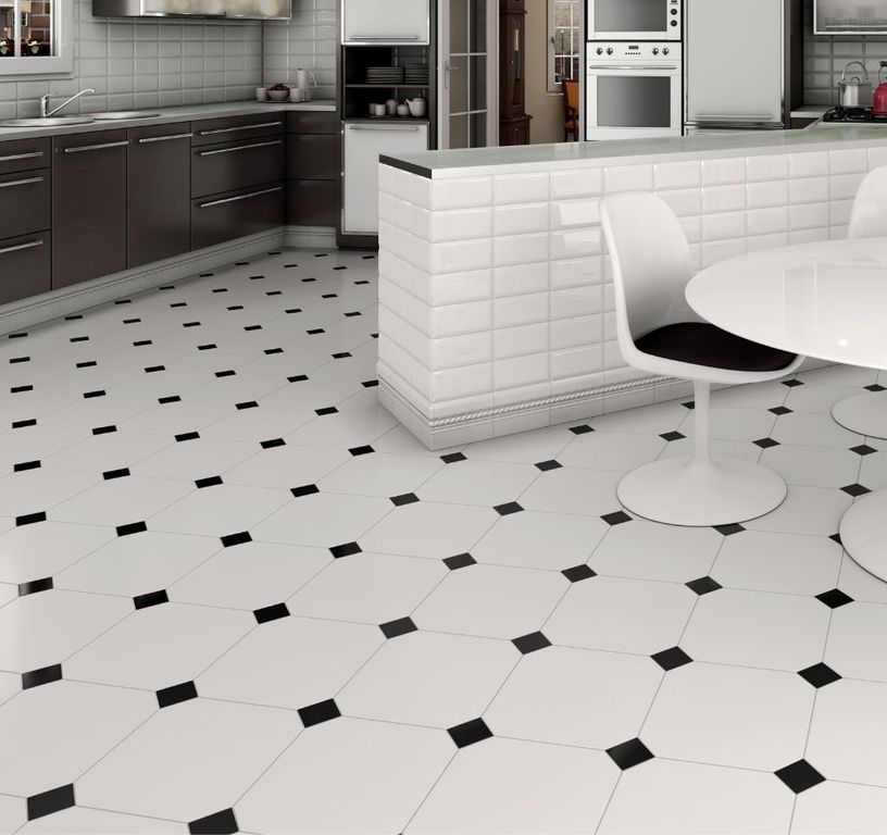 Carrelage ALASKA, aspect carreau ciment blanc, dim 31.60 x 31.60 cm