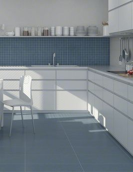 Carrelage BLUE, aspect béton bleu, dim 30.00 x 60.00 cm