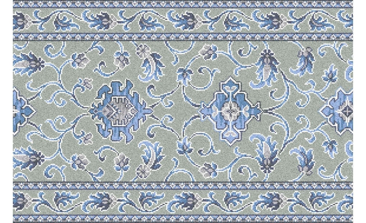 Passage d'escalier ANATOLIA ESC, moquette velours épais (saxony), motif , col bleu