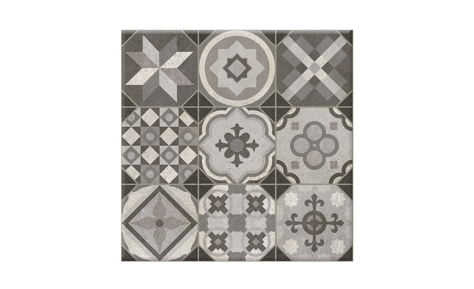Carrelage 9DECORS, aspect carreau ciment multicolore, dim 31.60 x 31.60 cm
