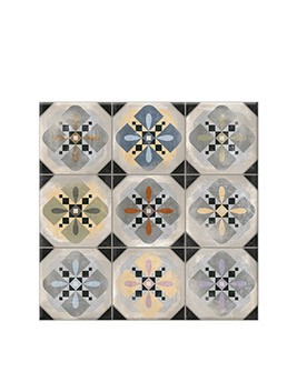 Carrelage 9DECORS MULTICO GRIS, aspect carreau ciment multicolore, dim 31.60 x 31.60 cm