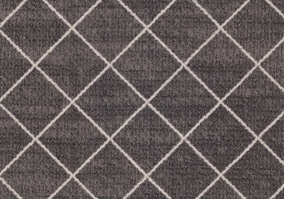 Passage d'escalier PATINA CROIX, moquette velours coupé, motif Géométrique, col taupe