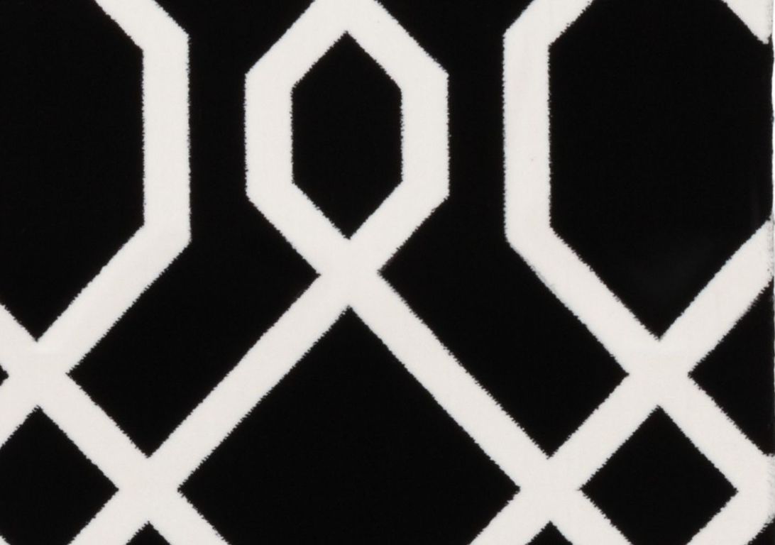 Passage d'escalier INK ALL OVER, moquette velours coupé, motif , col noir et blanc