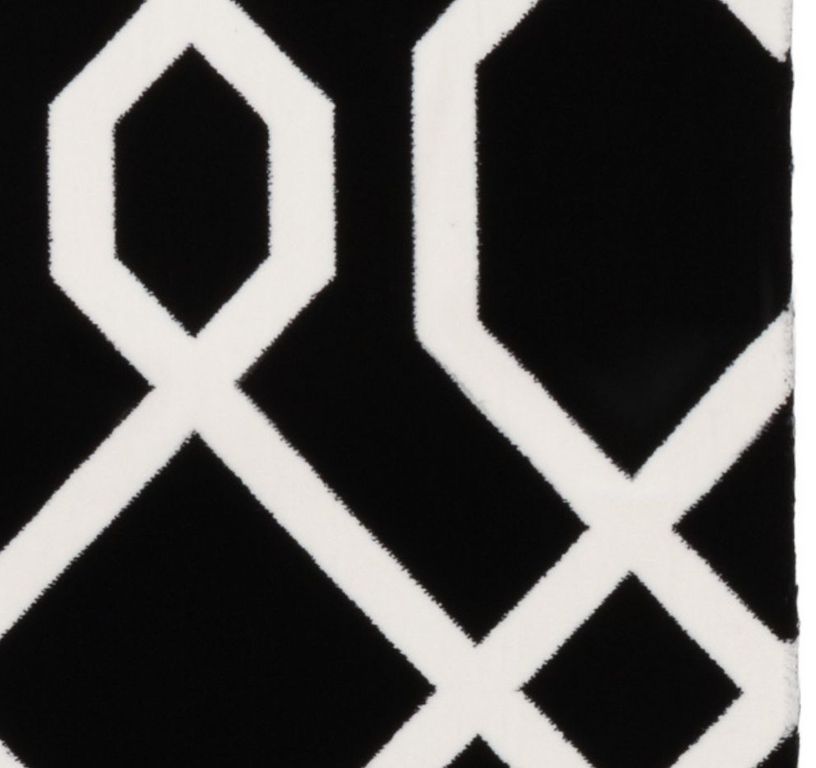 Passage d'escalier INK ALL OVER, moquette velours coupé, motif , col noir et blanc