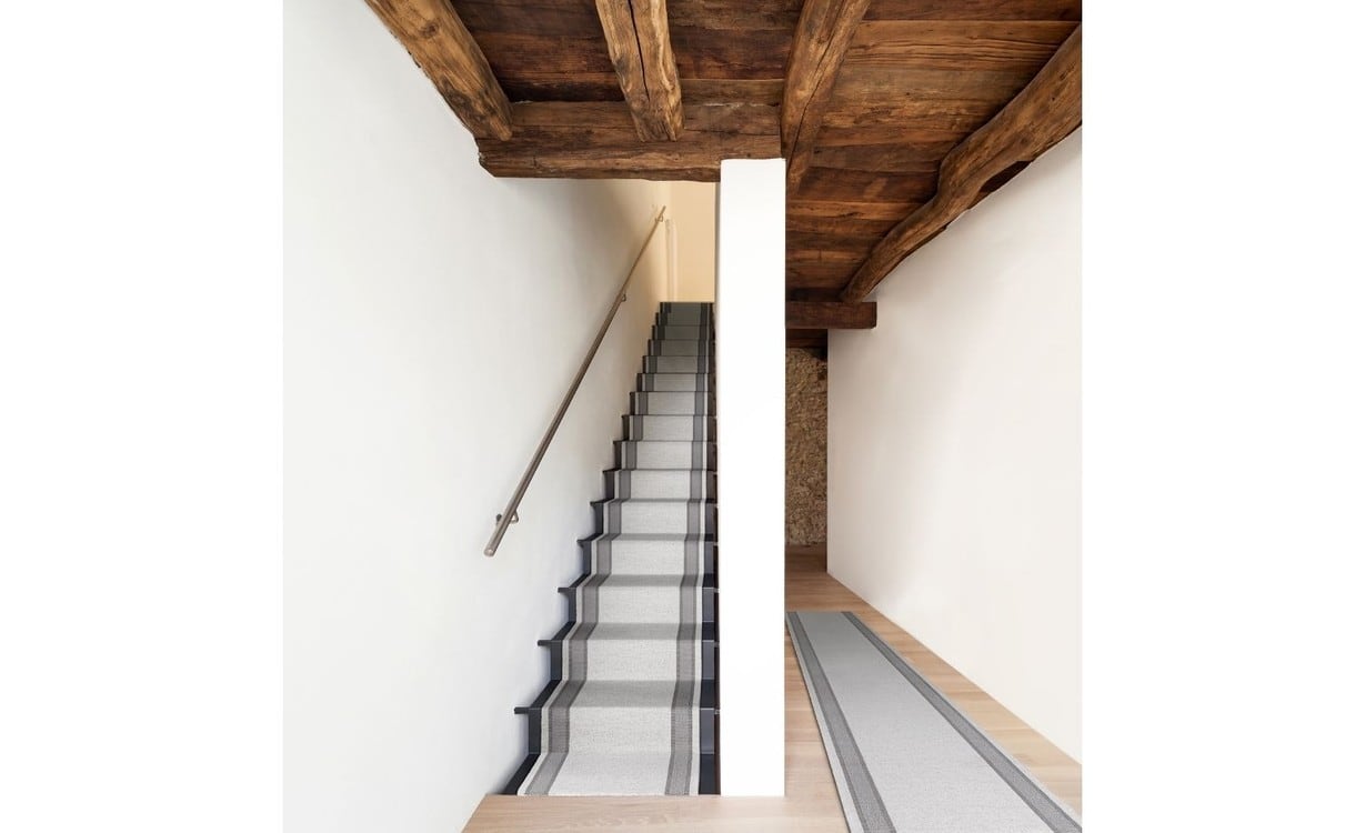 Passage d'escalier PIAZZO UNI, moquette velours coupé, motif , col gris clair