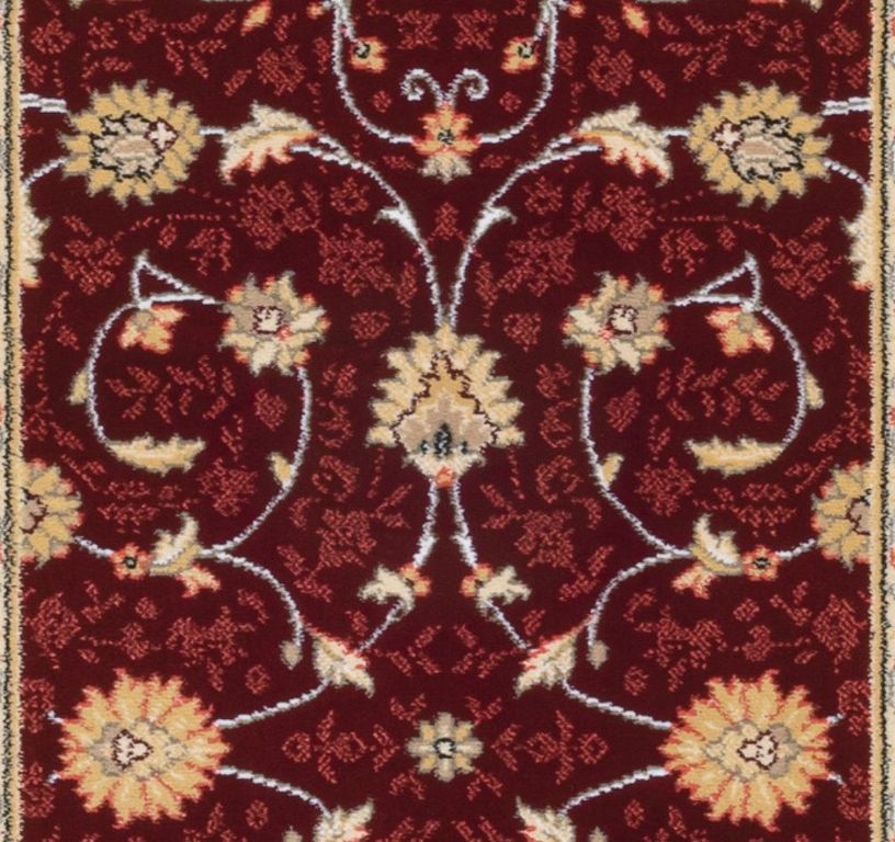 Passage d'escalier NOBILITY CHOBY, moquette velours coupé, motif Classique, col choby rouge bord beige