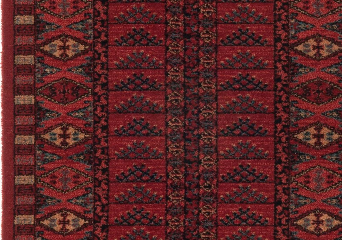 Passage d'escalier KASHQAI KILIM, moquette velours coupé, motif Orient, col rouge
