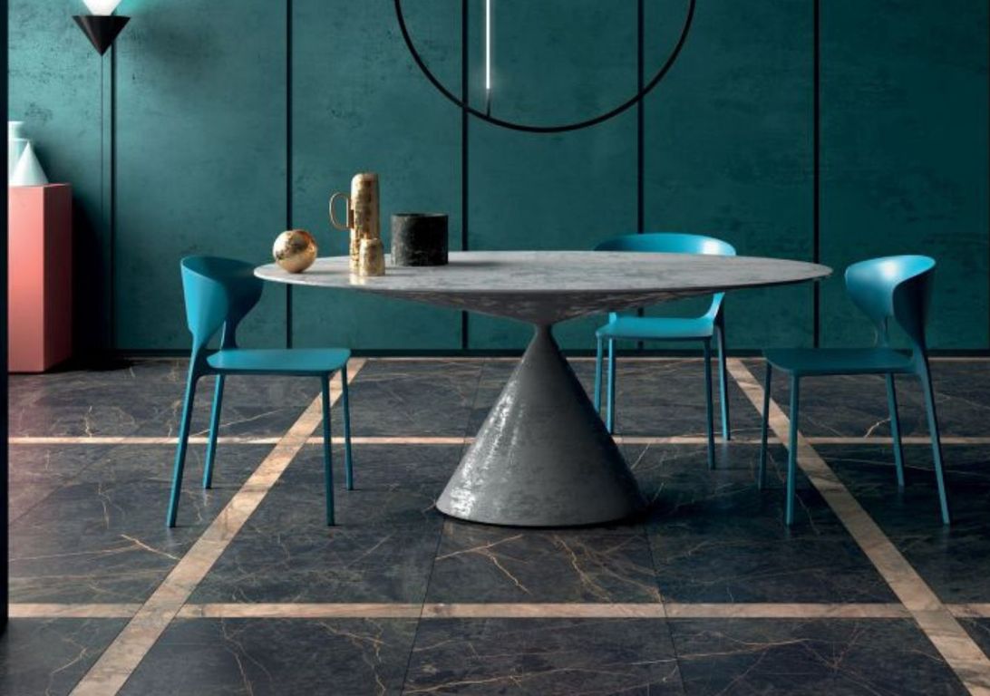 Carrelage SIECLE, aspect marbre noir, dim 60.00 x 60.00 cm