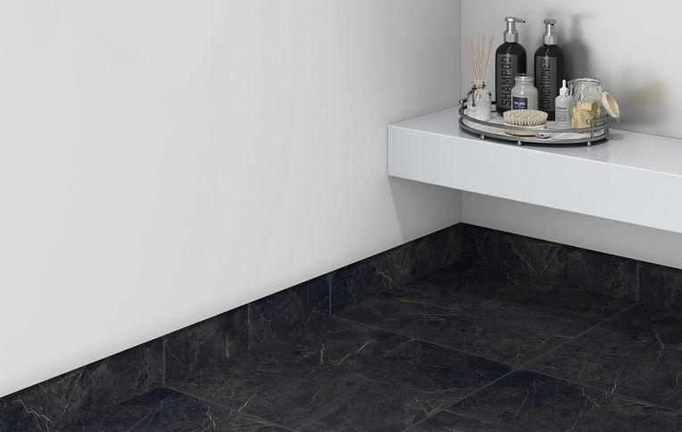 Plinthe carrelage PL SIECLE, unis-couleurs noir, h 7.00 x L 60.00 cm