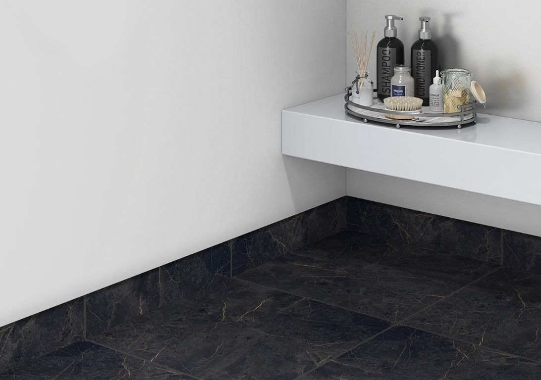 Plinthe carrelage PL SIECLE, unis-couleurs noir, h 7.00 x L 60.00 cm