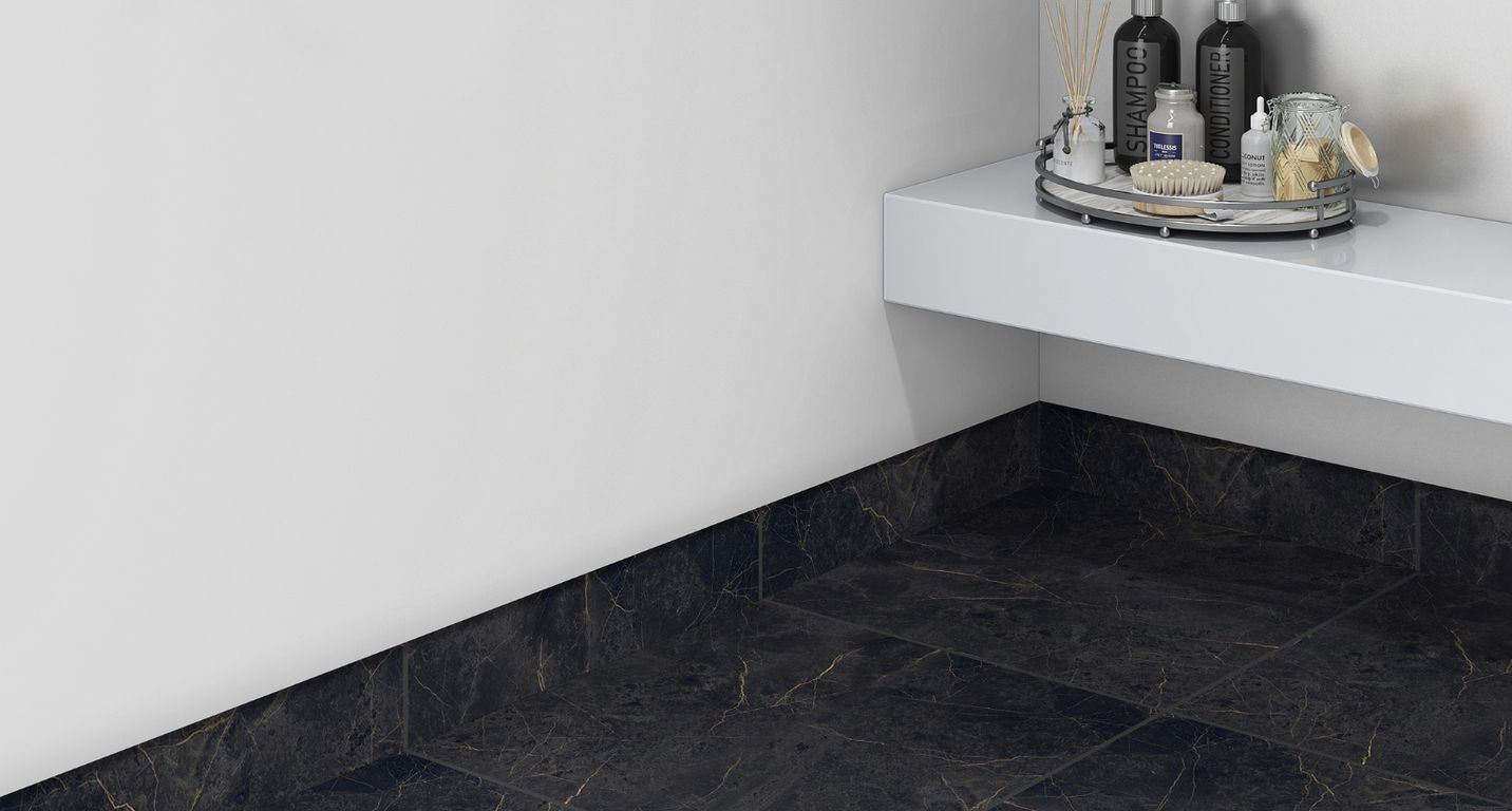 Plinthe carrelage PL SIECLE, unis-couleurs noir, h 7.00 x L 60.00 cm