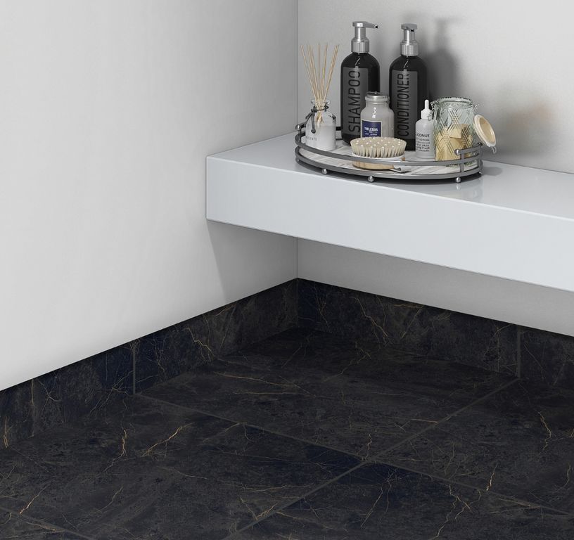 Plinthe carrelage PL SIECLE, unis-couleurs noir, h 7.00 x L 60.00 cm