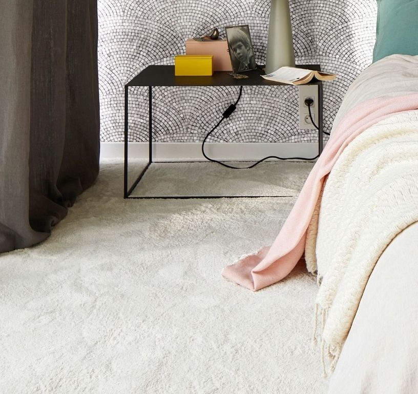 Moquette velours SOFTNESS 4M, col blanc 4m, rouleau 4.00 m