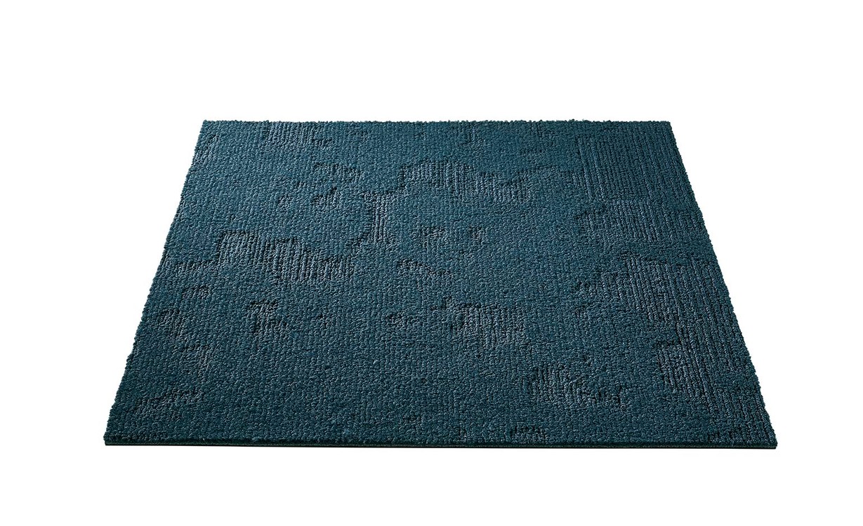 Dalle moquette VELVET, col bleu marine, dim 50.00 x 50.00 cm