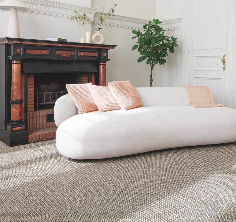 Sisal KIVU, col gris clair, rouleau 4.00 m