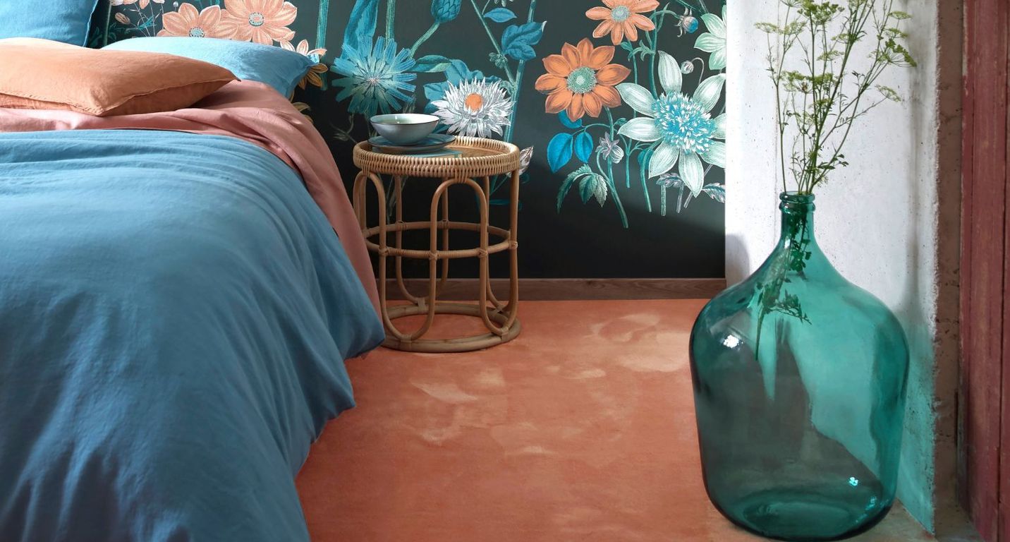 Moquette velours RAINBOW, col abricot, rouleau 4.00 m