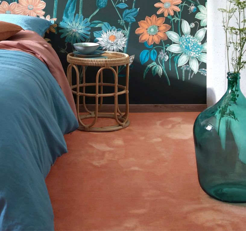 Moquette velours RAINBOW, col abricot, rouleau 4.00 m