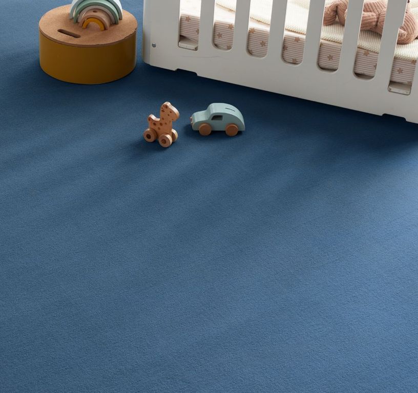 Moquette velours ROMA , col bleu, rouleau 4.00 m