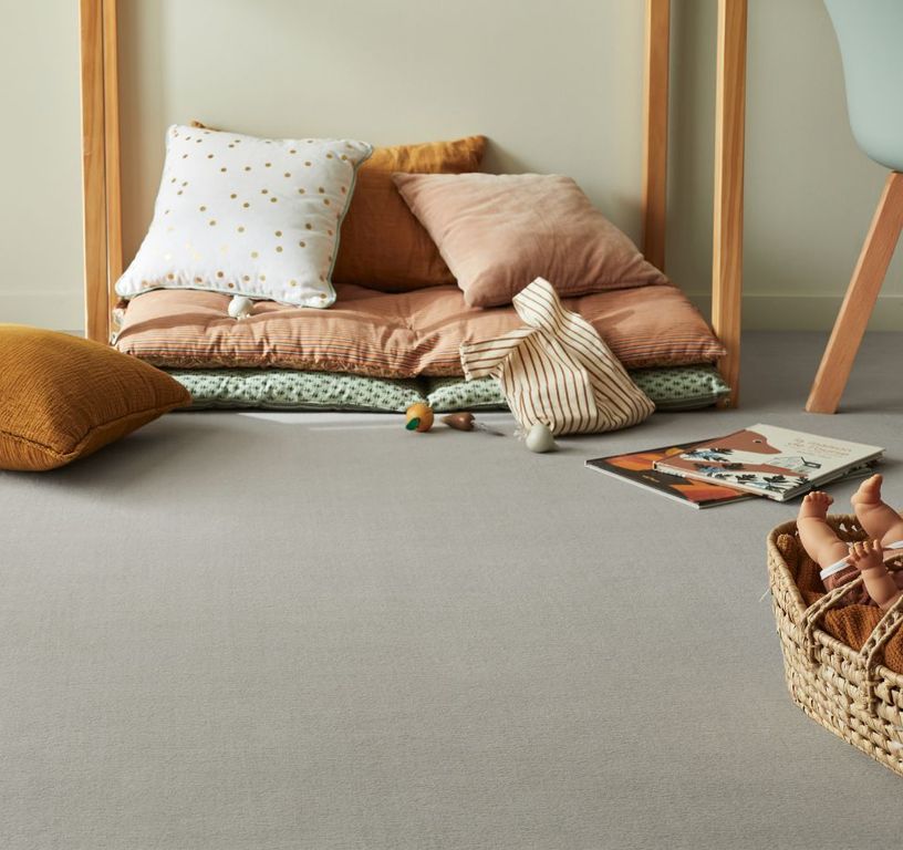 Moquette velours ROMA , col gris clair, rouleau 4.00 m