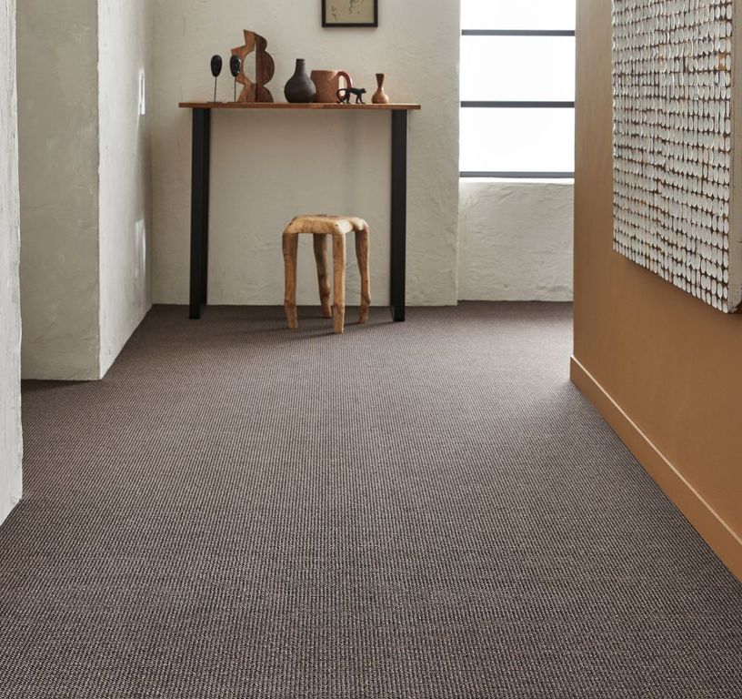 Moquette bouclée RIPIENI 4M, col marron foncé taupe, rouleau 4.00 m