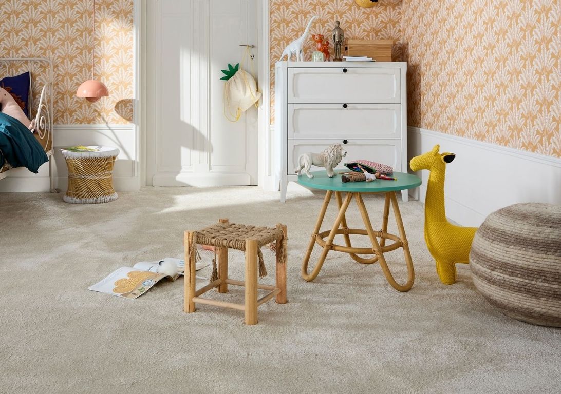 Moquette velours AMARYLLIS, col beige, rouleau 4.00 m