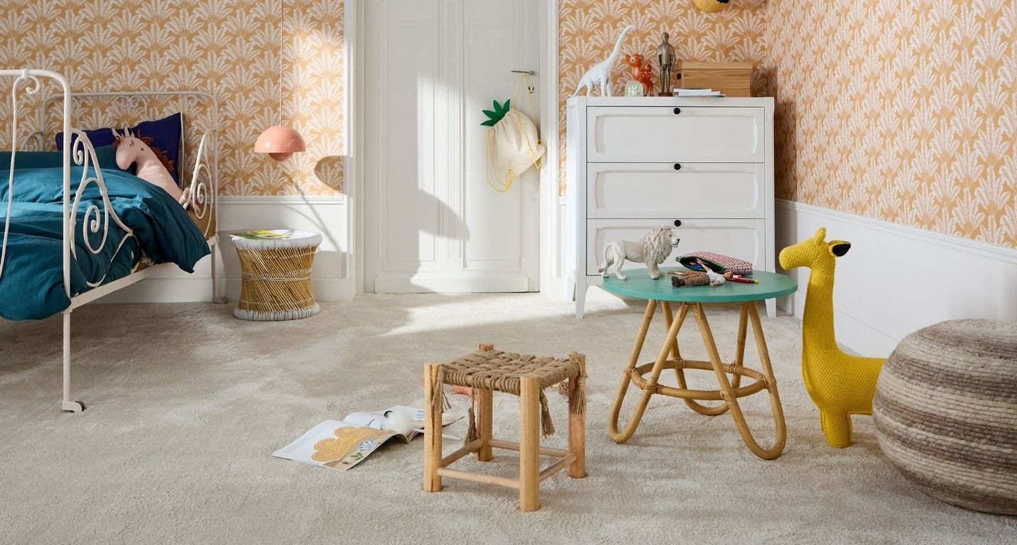 Moquette velours AMARYLLIS, col beige, rouleau 4.00 m