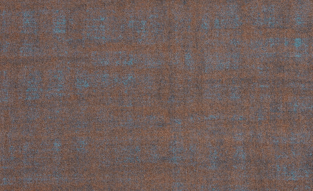 Moquette bouclée LUMEN, col Bleu, orange, rouleau 4.00 m