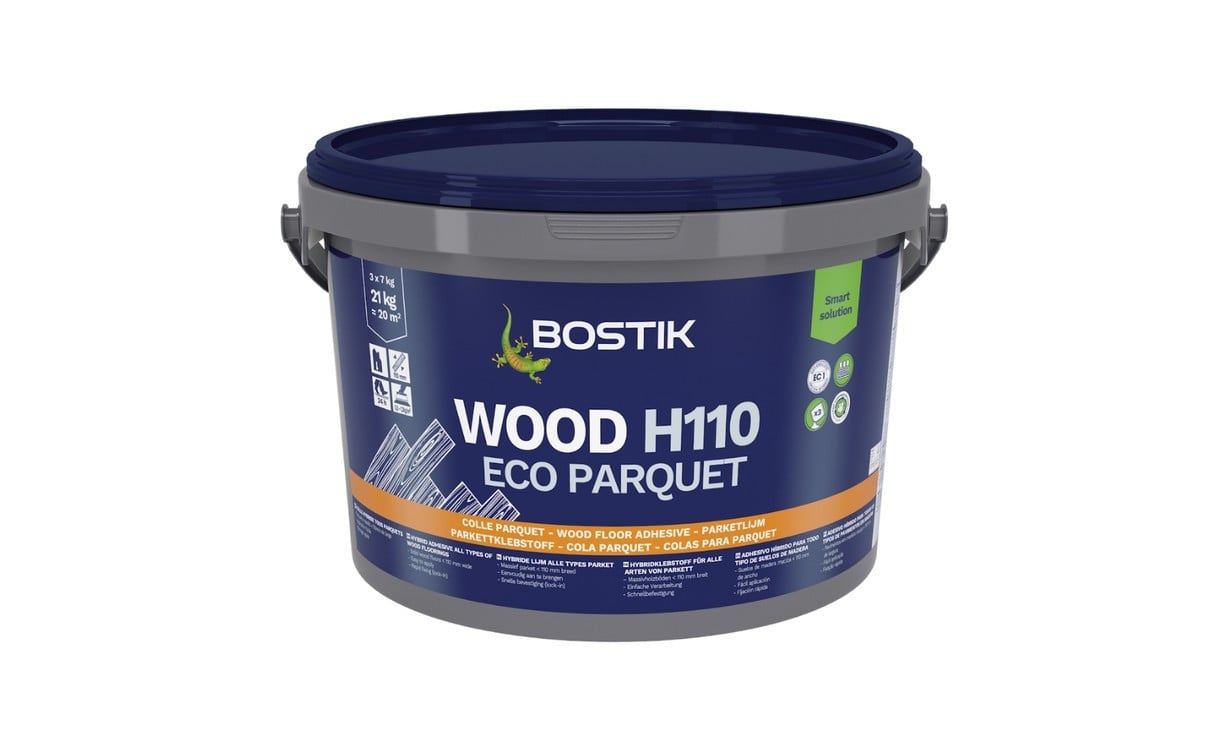 Colle Bostik WOOD H110, pour sols Accessoire Parquet, pour contrecollés, 21.00 kg