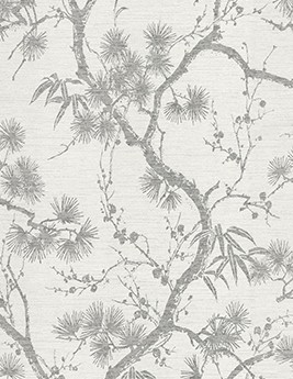 Papier peint ISUZU AS Création, Expansé sur intissé décor Floral / Végétal, noir